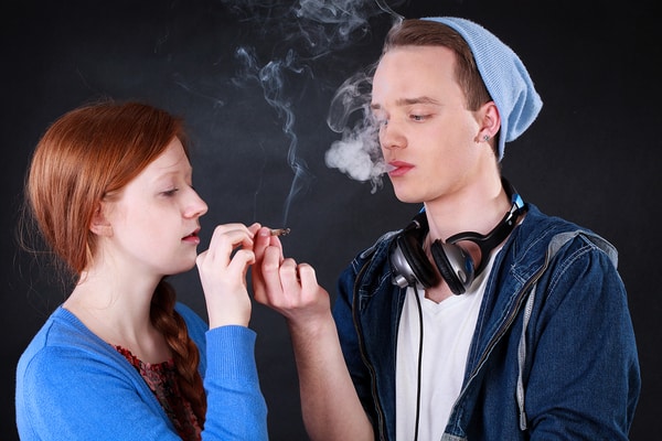 teens smoking marijuana