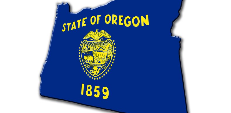state of Oregon with crest and year founded