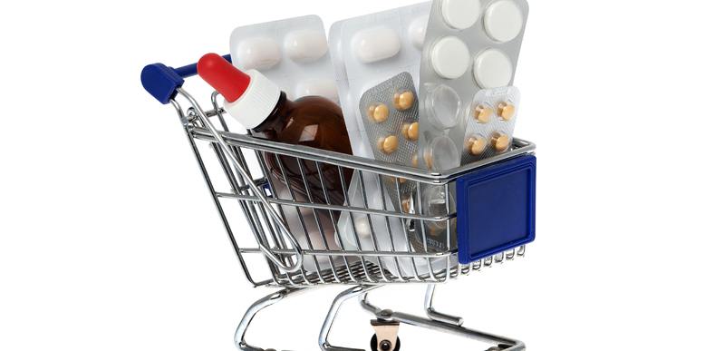 mini shopping cart full of drugs