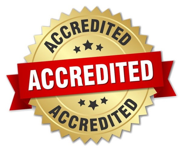 Sign saying "Accredited"