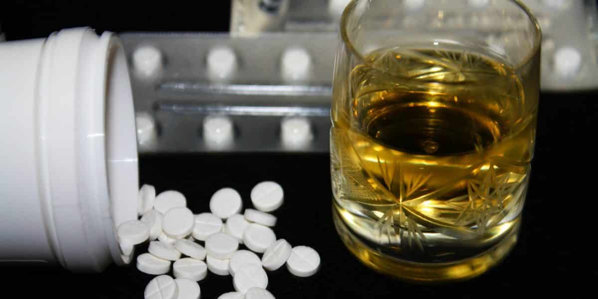 benzo pills next to alcoholic drink