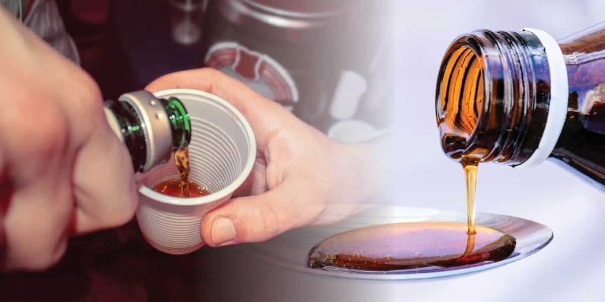 pouring codeine and alcohol together