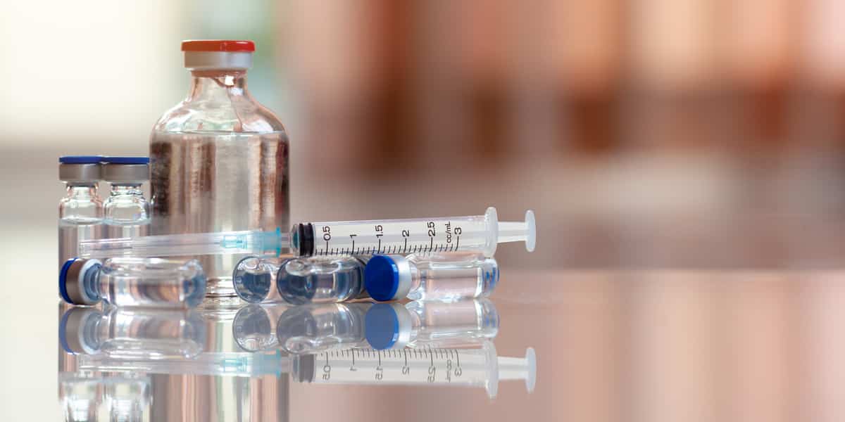 Ketamine in various vials and a syringe