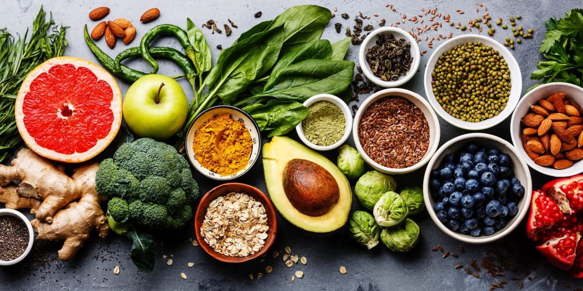 variety of healthy alcohol detox foods