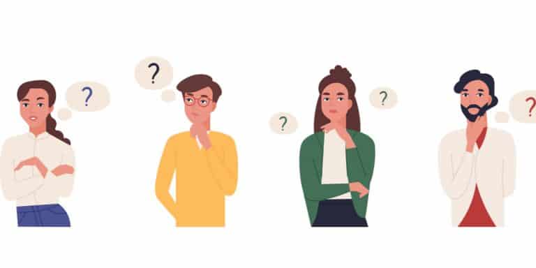 concept on rumination, portraits of people thinking